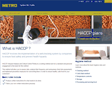 Tablet Screenshot of metro-haccp.com